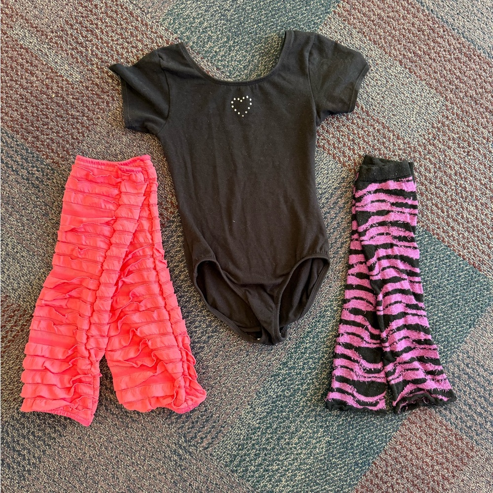 Kids dance set, leotard and legwarmers, ballet class